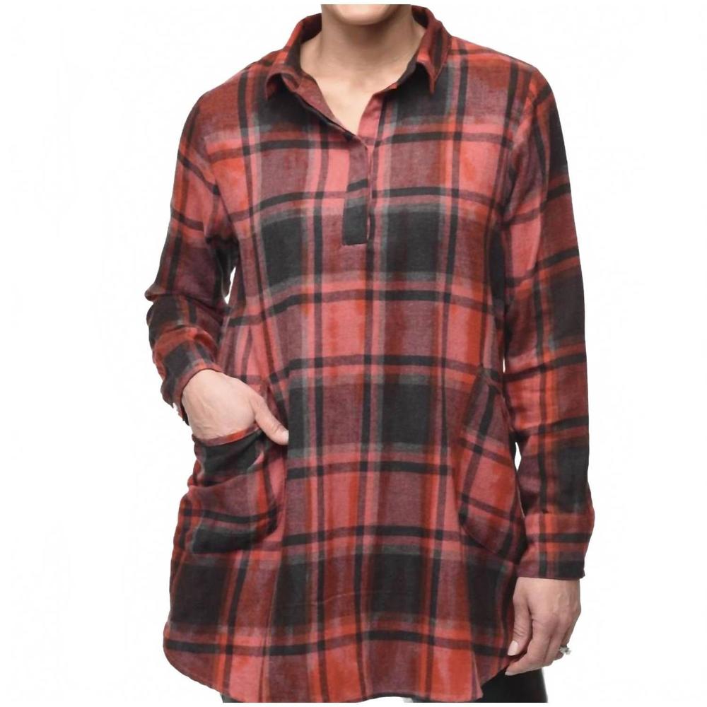 NEW TULIP B dumbarton tunic in red plaid